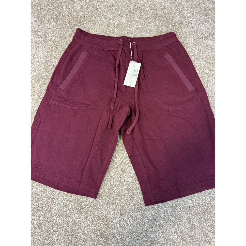 NEW Grey State City‎ Short Mars Red Cotton Knit Drawstring Shorts Womens Small S